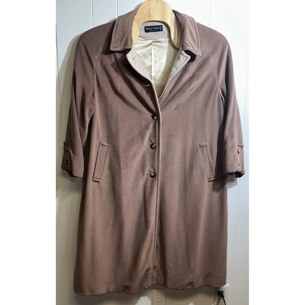 Wellington Fashions Cordana Vintage Brown Velvet‎ Button Front Overcoat USA Made